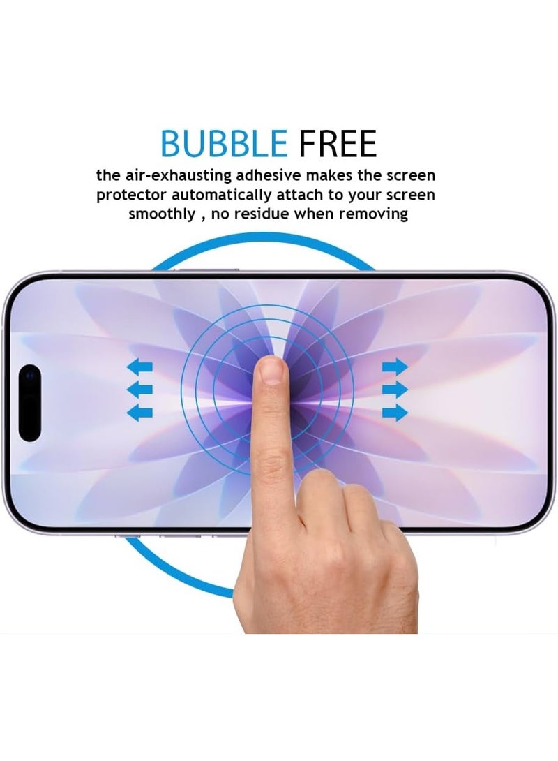 أكاليكس واقي شاشة شفاف لهاتف آيفون 17، زجاج مقوى 9H مقاوم للكسر والخدوش، متوافق مع أغلفة الحماية عالية الدقة - Image 3